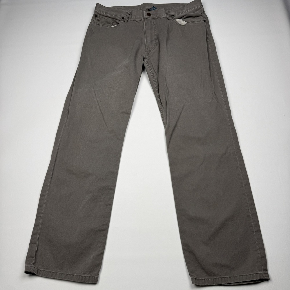 Polo Ralph Lauren Pants 650 Straight Mens 36x32 Gray Leg 5 Pocket Cotton